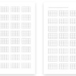[無料]白紙のダイヤグラム TAB コード譜メモ 4フレット版